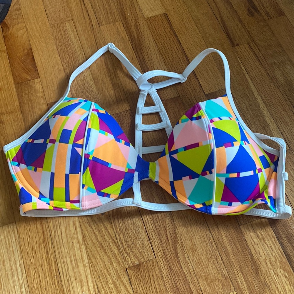 Very cute bright razorback bikini top size 34C